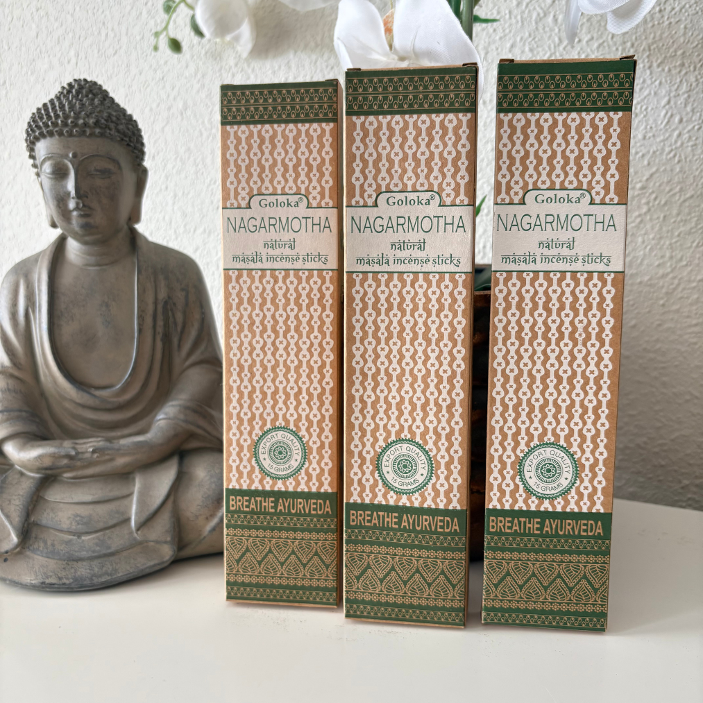 Pack de inciensos orgánicos Goloka Ayurveda Nagarmotha (3 cajas)