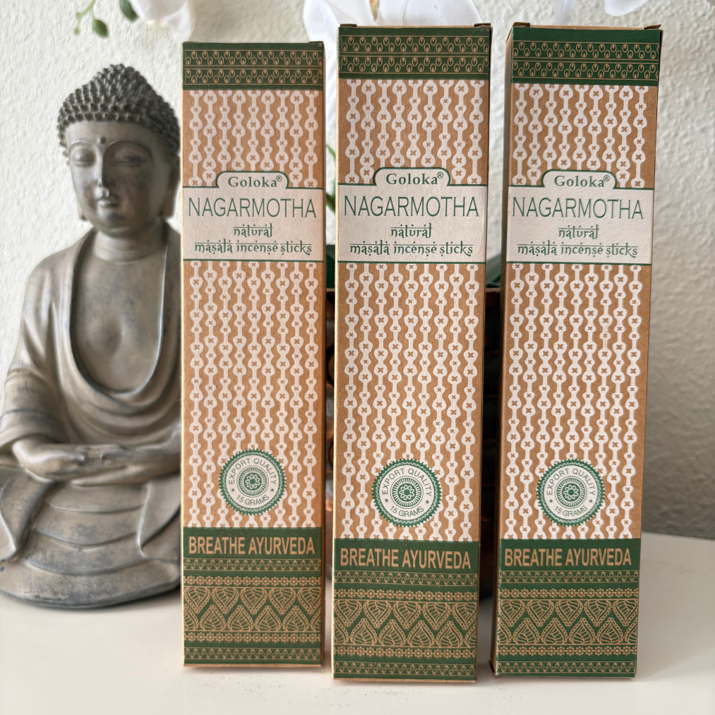 Pack de inciensos orgánicos Goloka Ayurveda Nagarmotha (3 cajas)