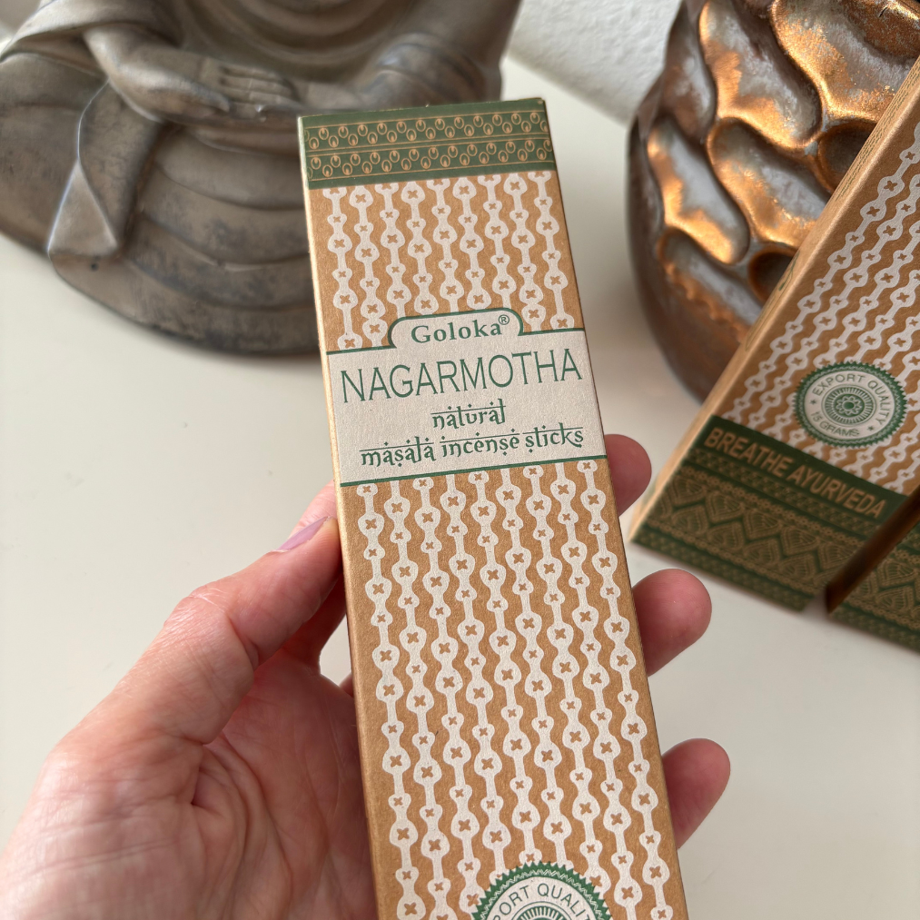 Pack de inciensos orgánicos Goloka Ayurveda Nagarmotha (3 cajas)