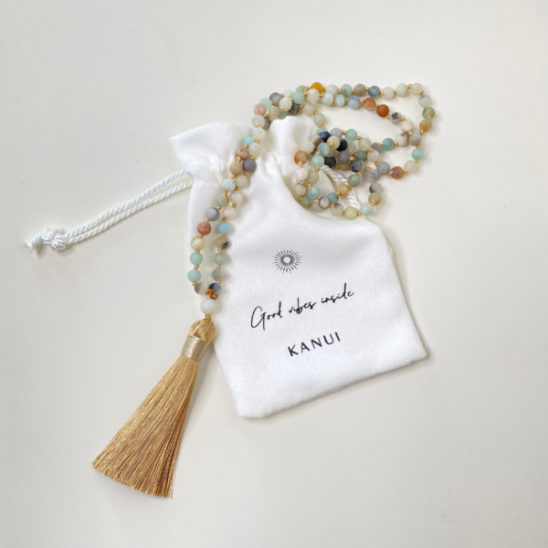 Multicolored amazonite mala