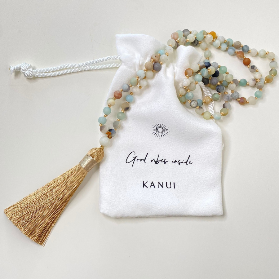 Multicolored amazonite mala