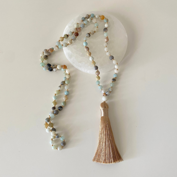 Multicolored amazonite mala