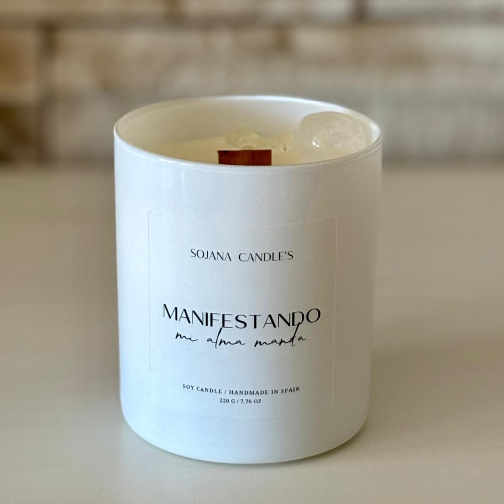 Vela com Cristais Manifestantes