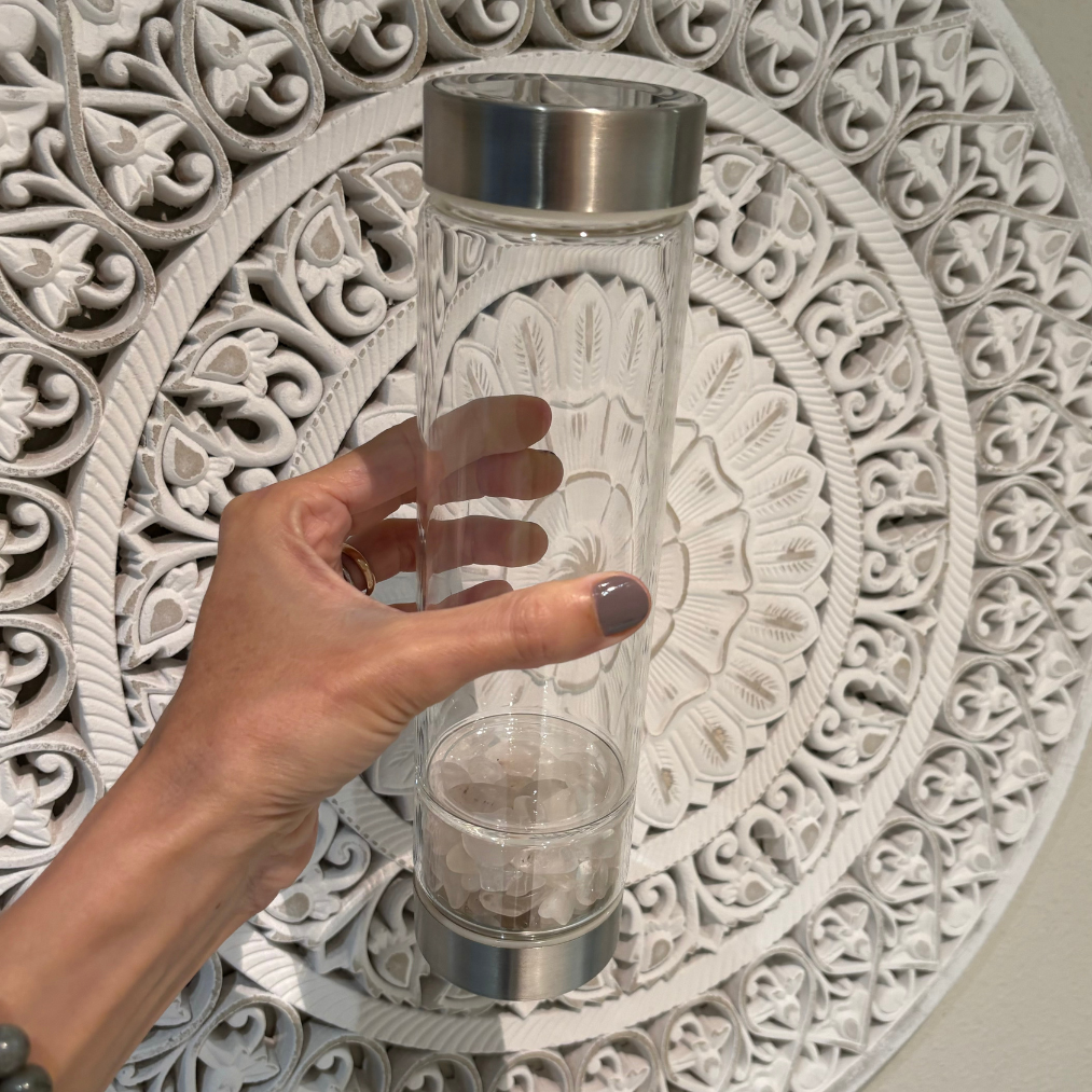 Clear Quartz Crystal Water Bottle