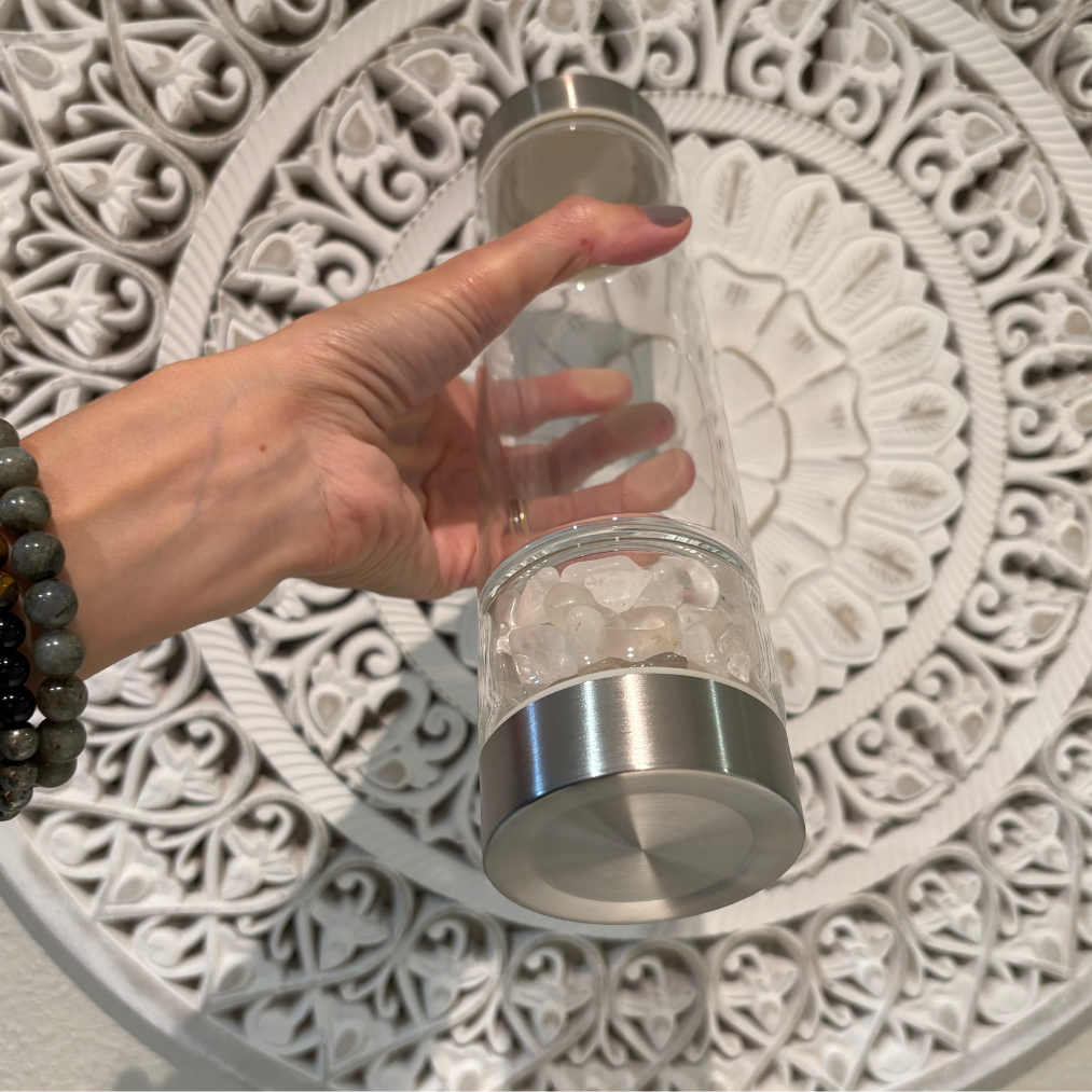 Clear Quartz Crystal Water Bottle