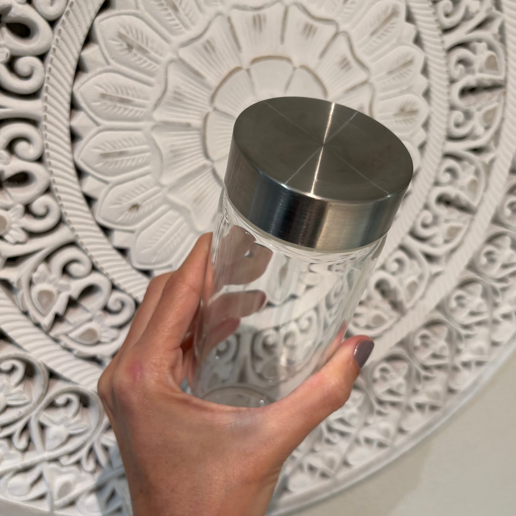 Clear Quartz Crystal Water Bottle