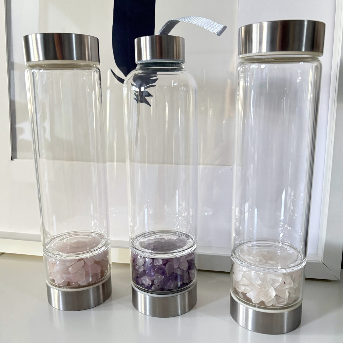 Clear Quartz Crystal Water Bottle