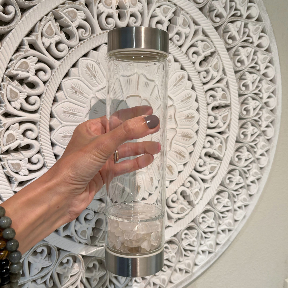 Clear Quartz Crystal Water Bottle