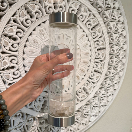 Clear Quartz Crystal Water Bottle