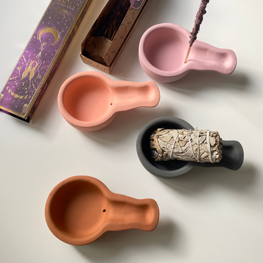 Coloured incense burners