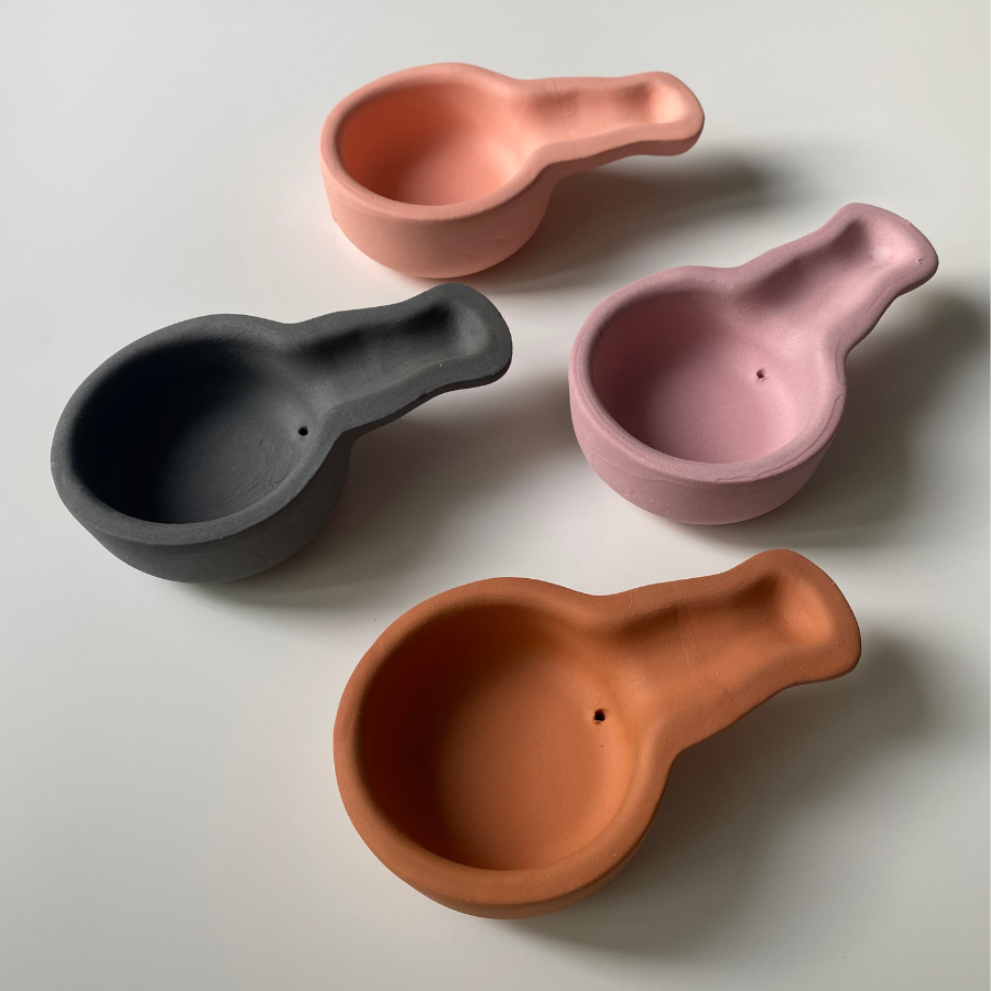 Coloured incense burners
