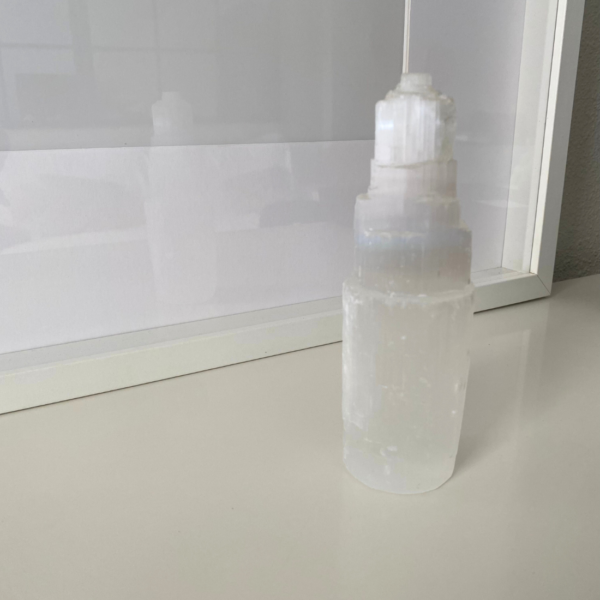 Large natural selenite tower