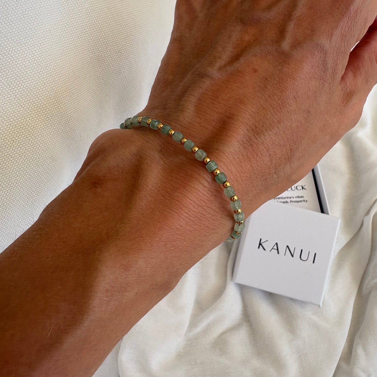 Pulsera de la buena suerte de aventurina verde