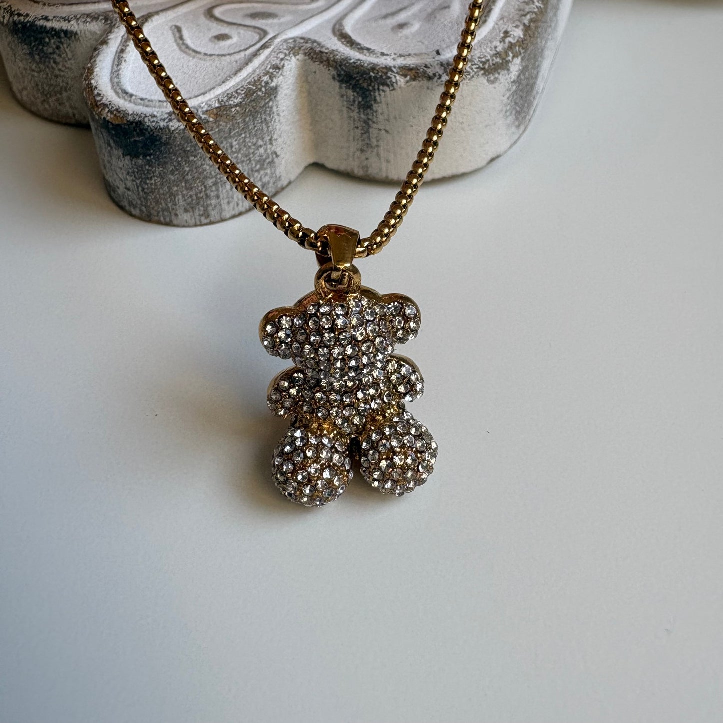 Collar oso bañado en oro