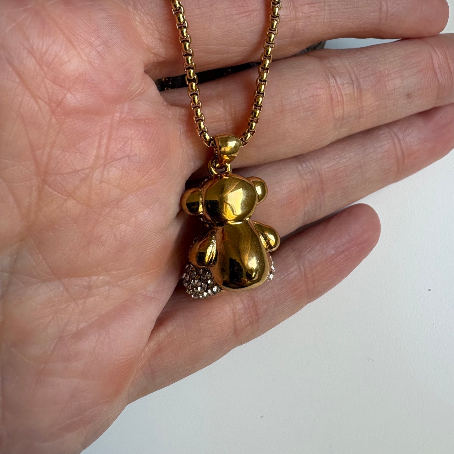 Collar oso bañado en oro