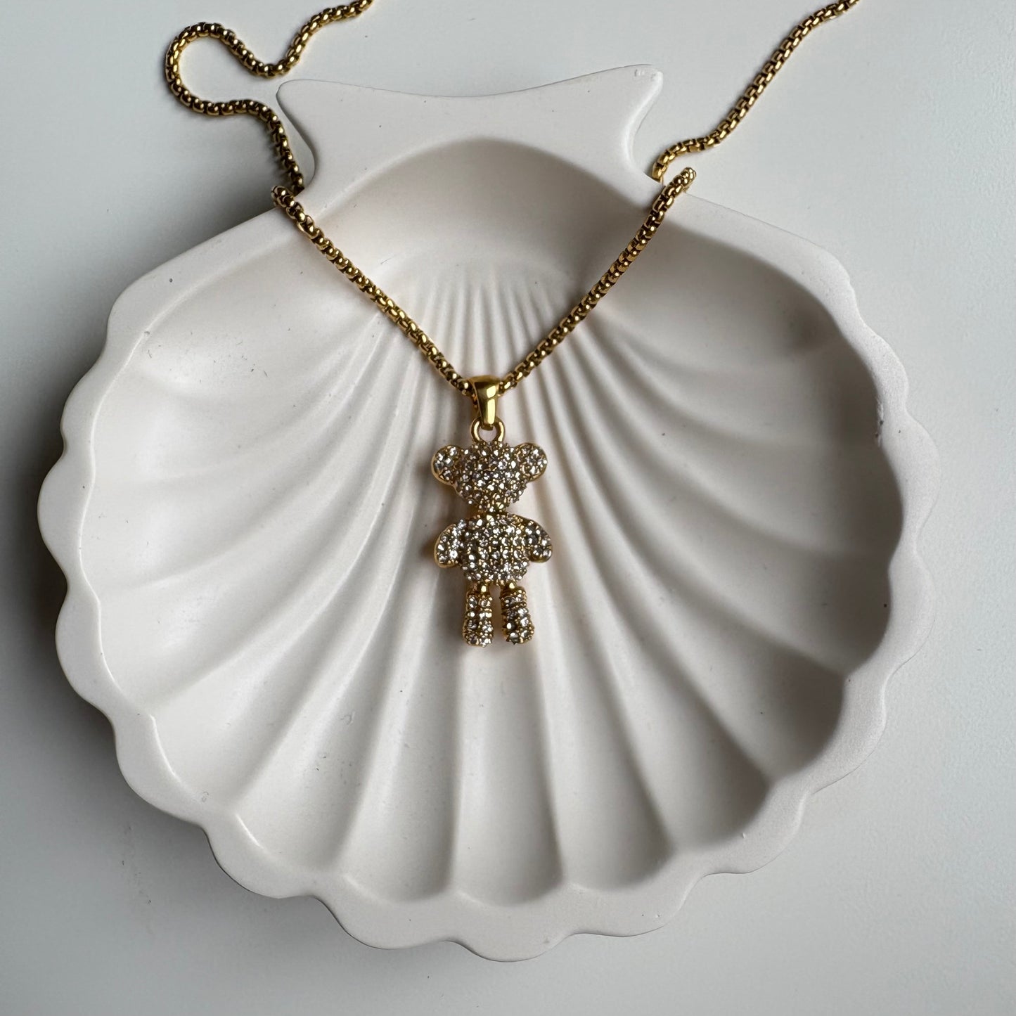 Collar oso bañado en oro