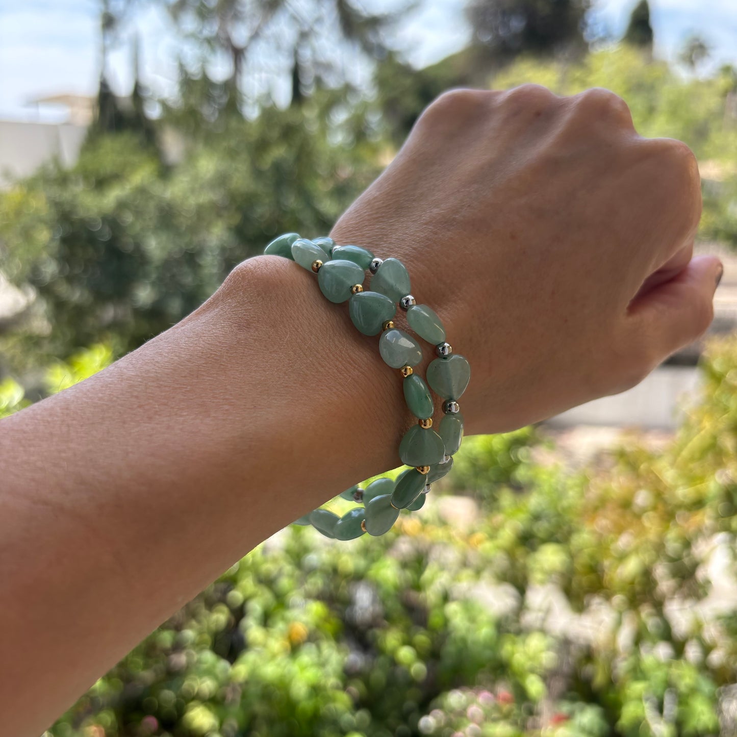 Pulsera Good Luck de aventurina verde