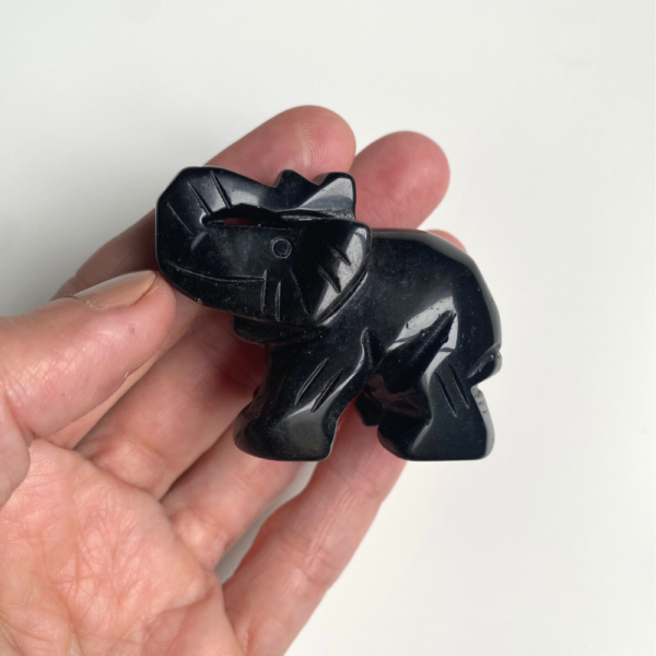 Obsidian elephant of protection