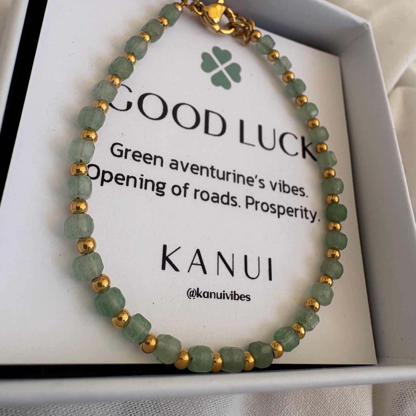 Pulsera de la buena suerte de aventurina verde