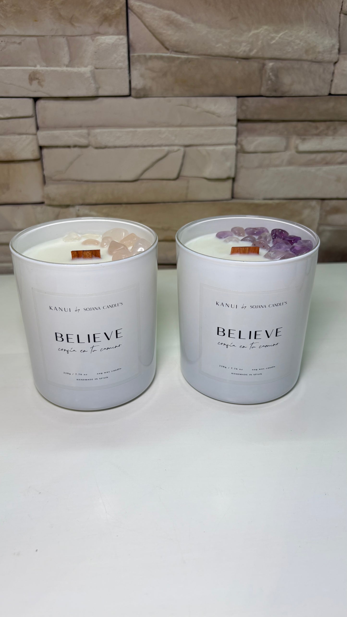 Vela Believe con cristales