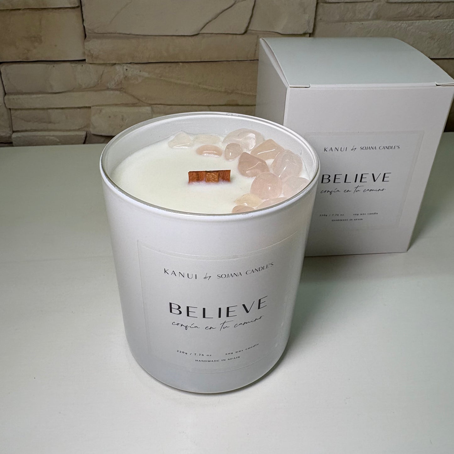 Vela Believe con cristales