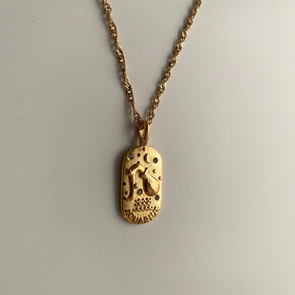 18k gold plated zodiac necklace