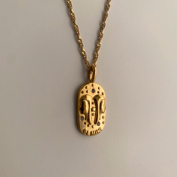 18k gold plated zodiac necklace