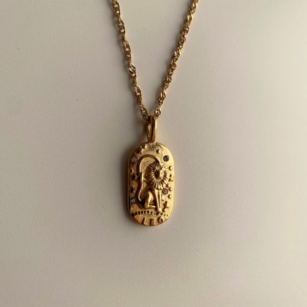 18k gold plated zodiac necklace