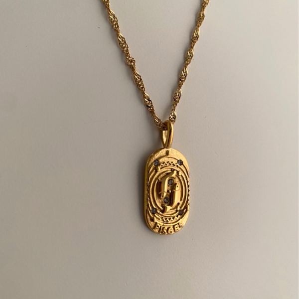 18k gold plated zodiac necklace