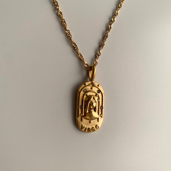 18k gold plated zodiac necklace